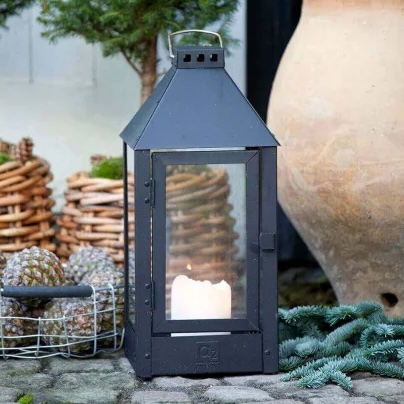 Allwetter Mini Laterne, schwarz, 42,5 cm