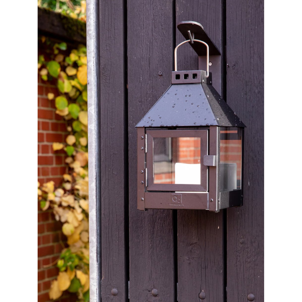 Allwetter Mini Quadrat Laterne, schwarz, 27,5 cm