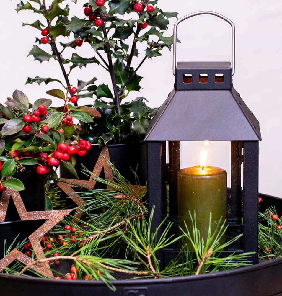 Allwetter Outdoor Micro Laterne, schwarz, 25 cm