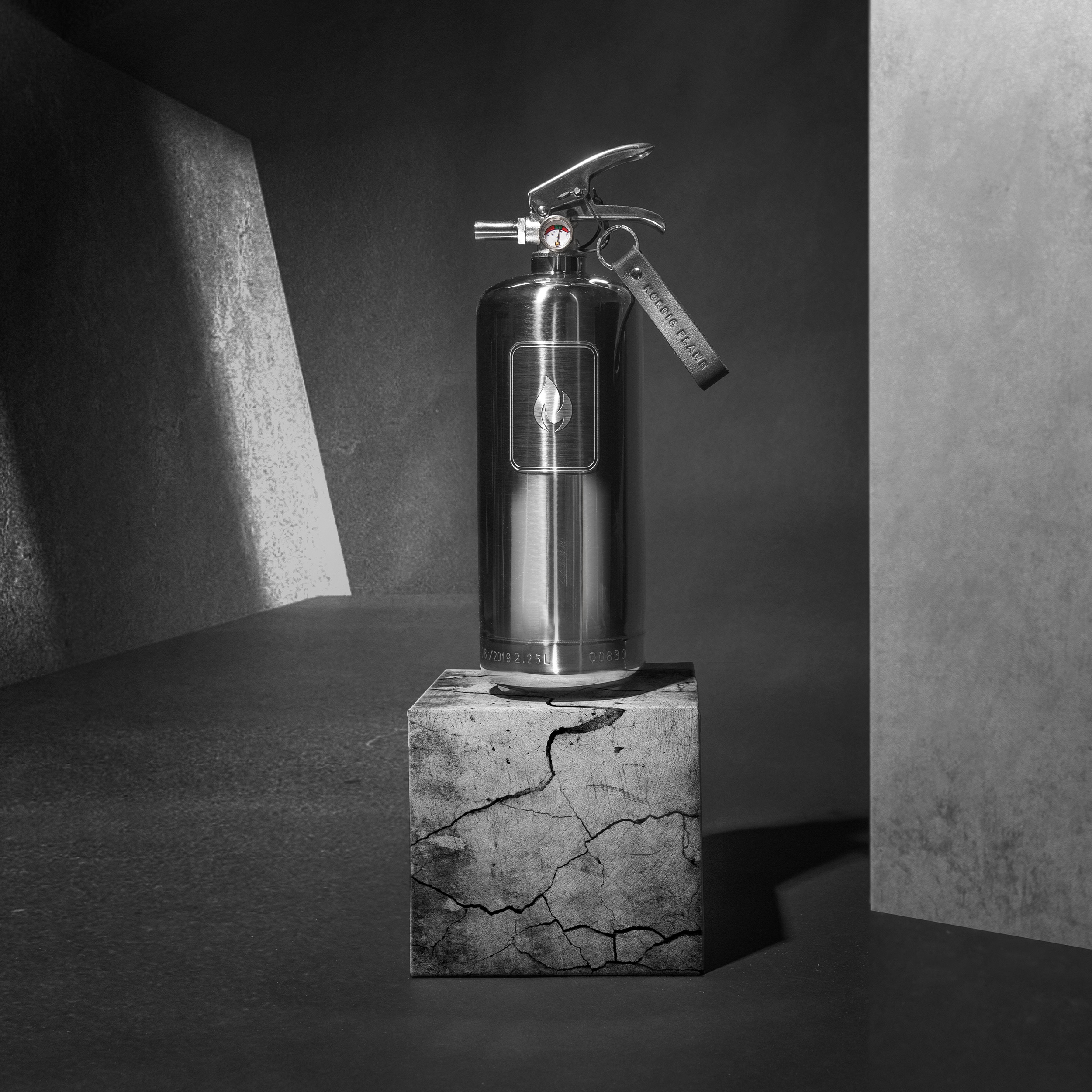Design Feuerlöscher - ABC-Pulver - 2 kg - Edelstahl - NORDIC FLAME