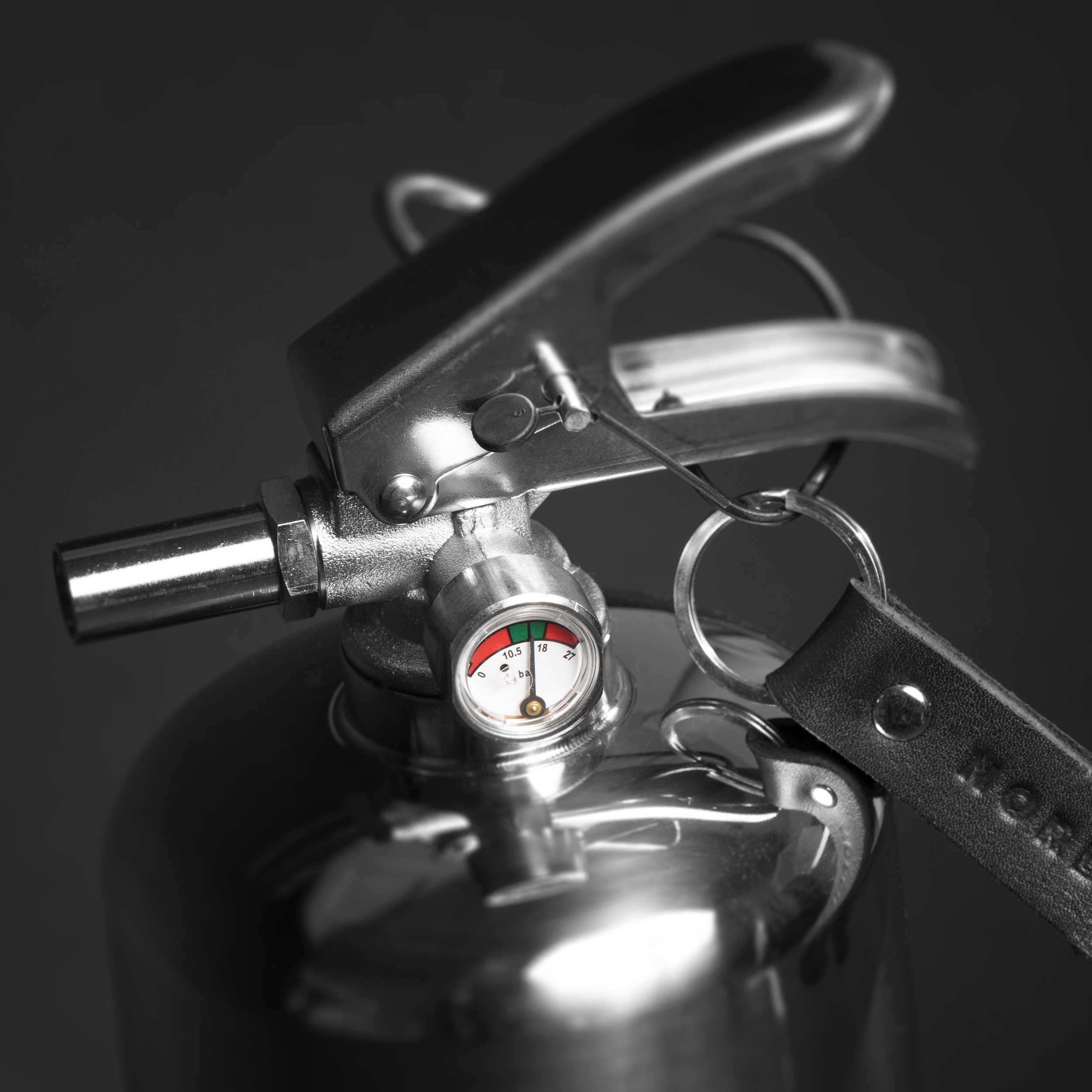 Design Feuerlöscher - ABC-Pulver - 2 kg - Edelstahl - NORDIC FLAME Design Feuerlöscher - ABC-Pulver - 2 kg - Edelstahl - NORDIC FLAME