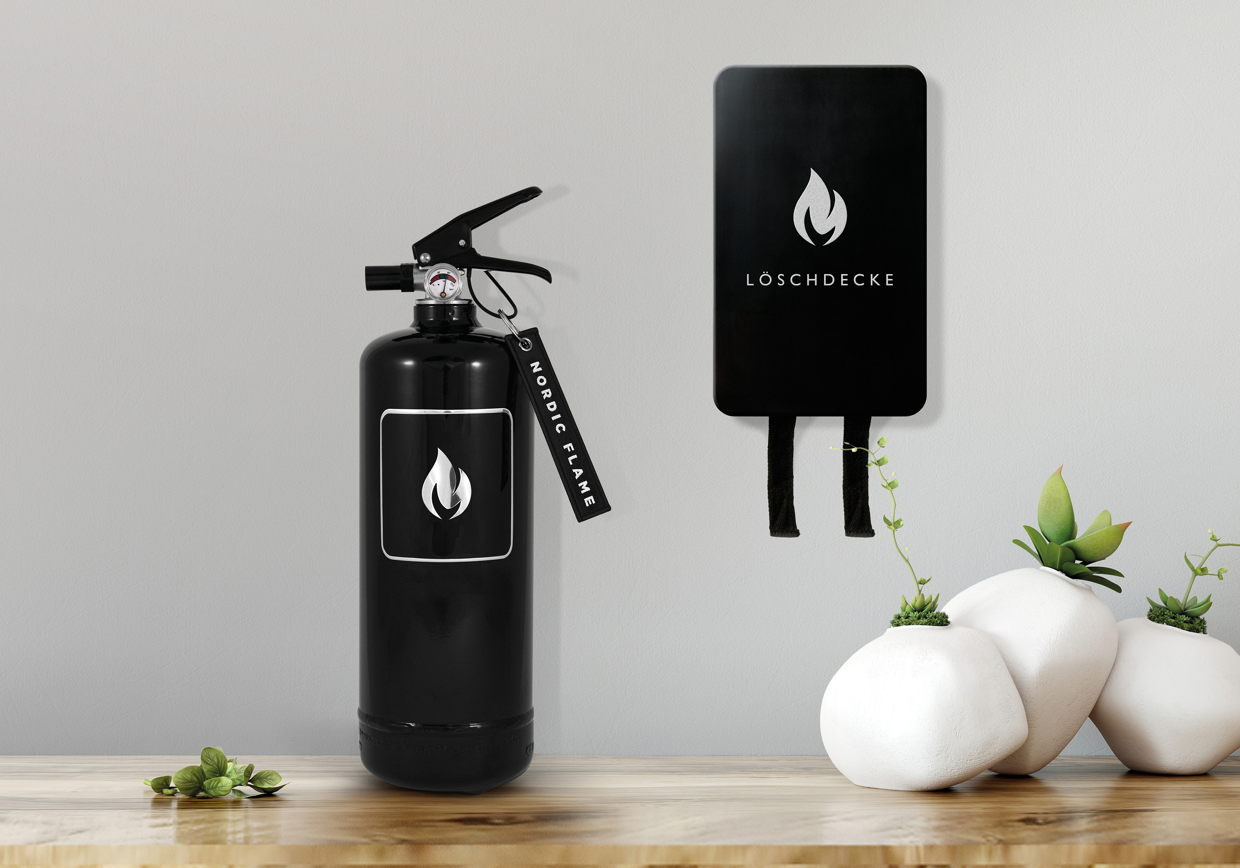 Design Feuerlöscher - ABC-Pulver - 2 kg - Schwarz - NORDIC FLAME Design Feuerlöscher - ABC-Pulver - 2 kg - Schwarz - NORDIC FLAME