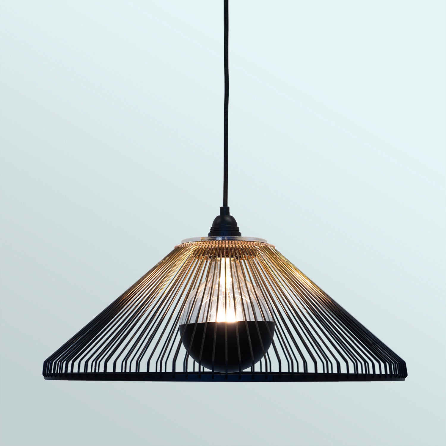 Hängelampe HOOK'd upcycled, schwarz | Schwarz