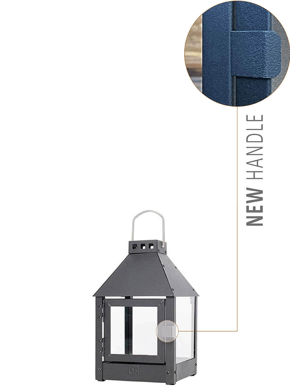 Allwetter Mini Quadrat Laterne, schwarz, 27,5 cm