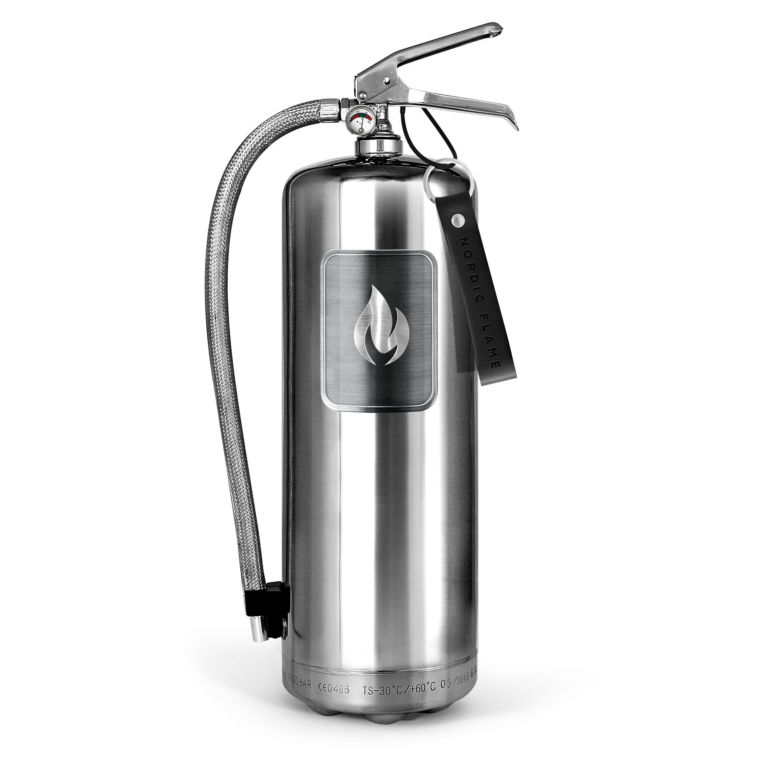 Design Feuerlöscher ABC-Pulver -  6 kg - Edelstahl - NORDIC FLAME Design Feuerlöscher ABC-Pulver -  6 kg - Edelstahl - NORDIC FLAME