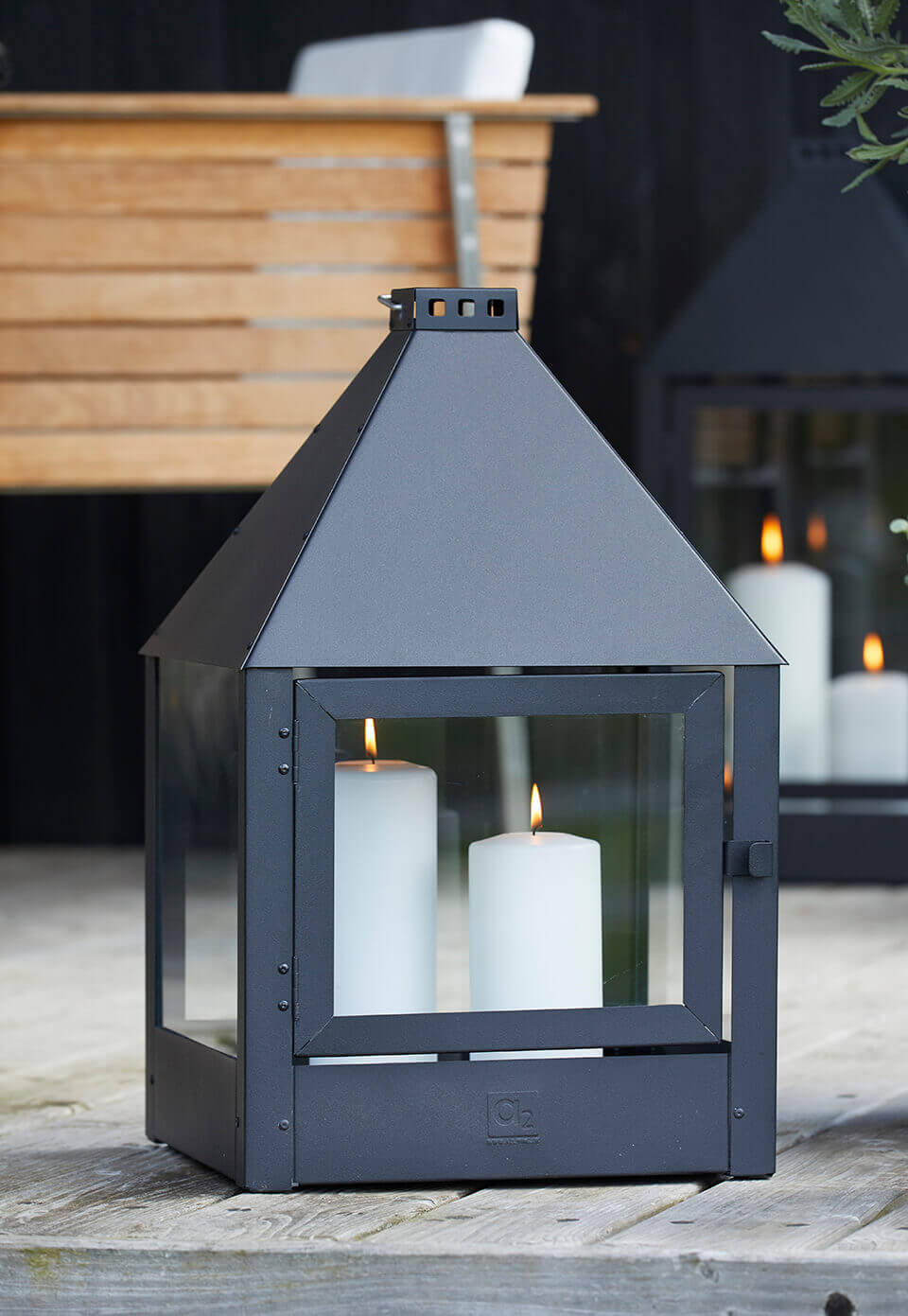 Allwetter Laterne Mega Quadrat, pulverbeschichtet, Schwarz, 52 cm Allwetter Laterne Mega Quadrat, pulverbeschichtet, Schwarz, 52 cm