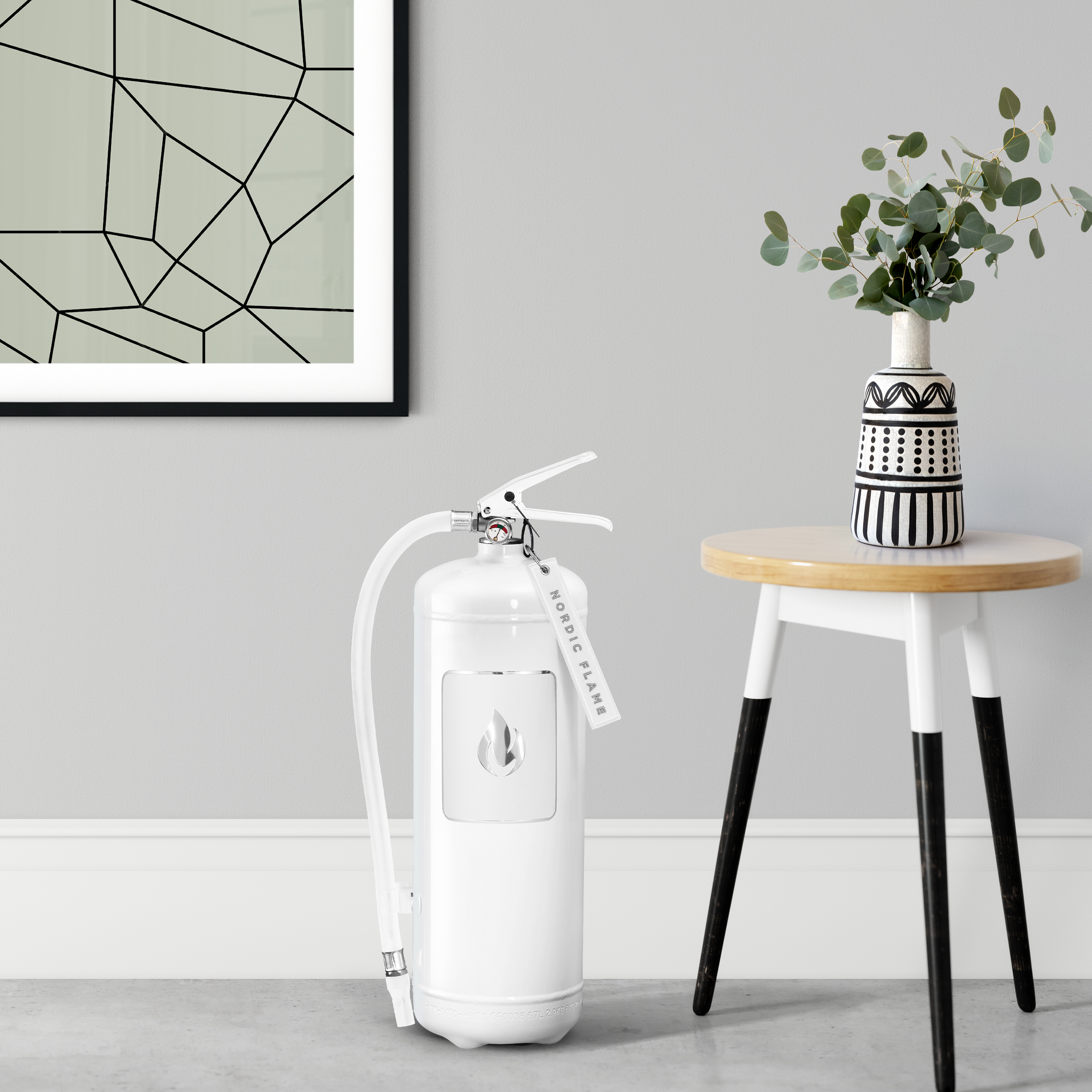 Design Feuerlöscher - ABC-Pulver - 6 kg - Weiß - NORDIC FLAME Design Feuerlöscher - ABC-Pulver - 6 kg - Weiß - NORDIC FLAME