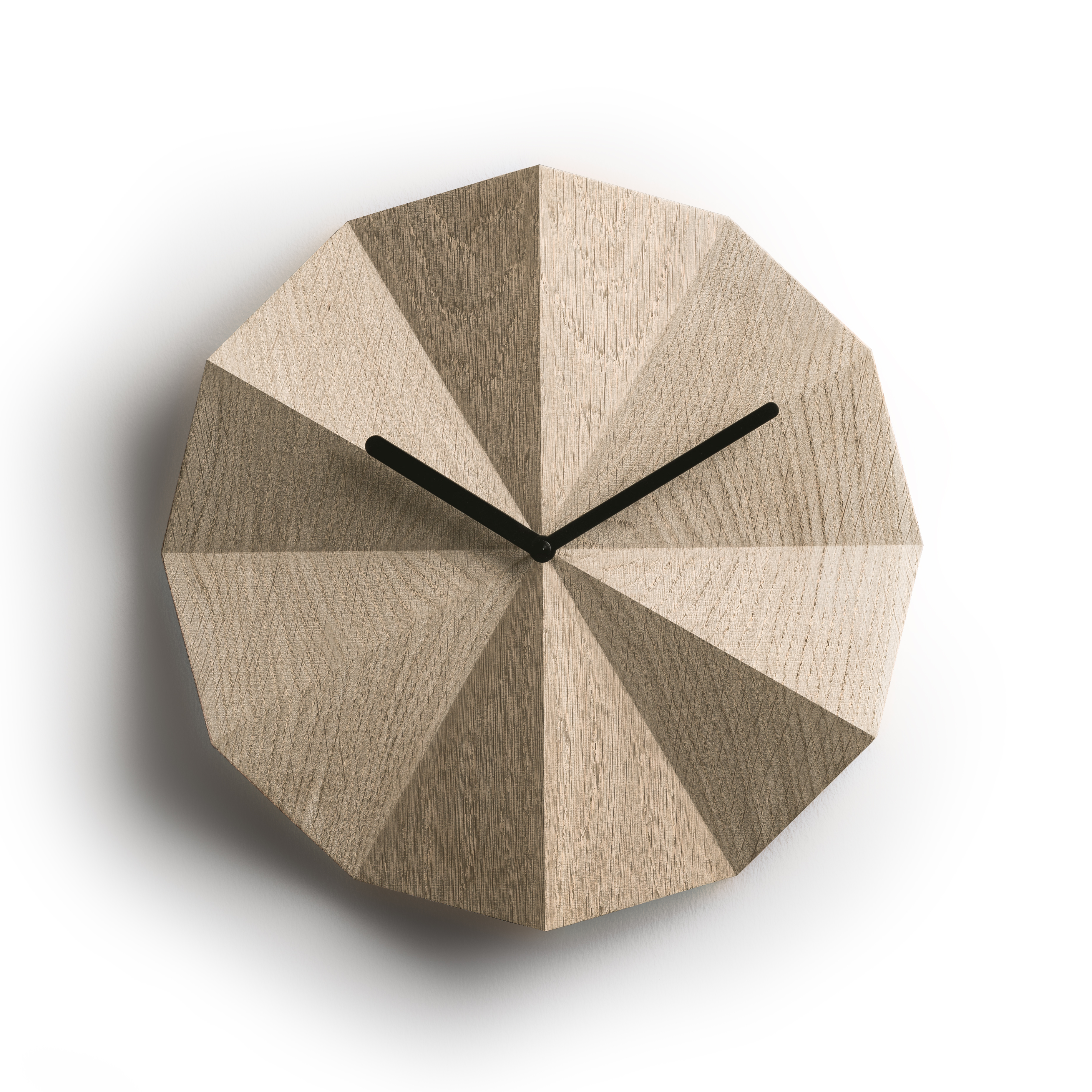 Wanduhr Delta aus Holz, Polygonal Wanduhr Delta aus Holz, Polygonal