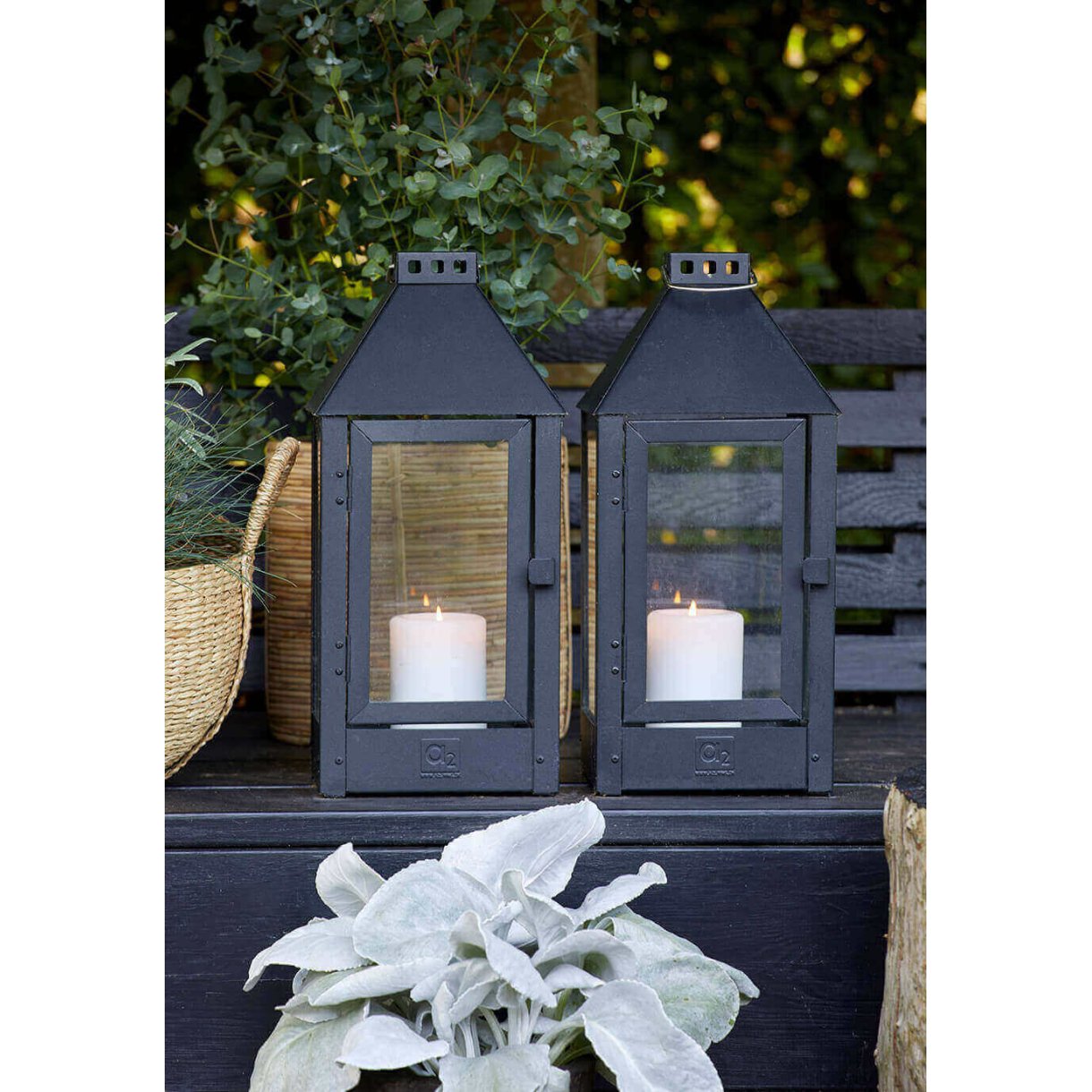 Allwetter Midi Laterne, schwarz, 42,5 cm