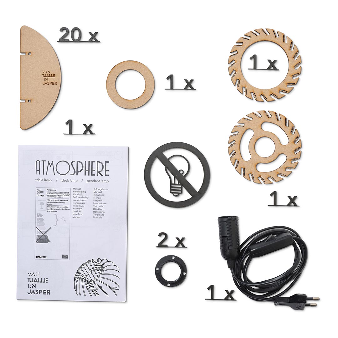 Tischleuchte Atmosphere aus Laser-cut MDF Tischleuchte Atmosphere aus Laser-cut MDF